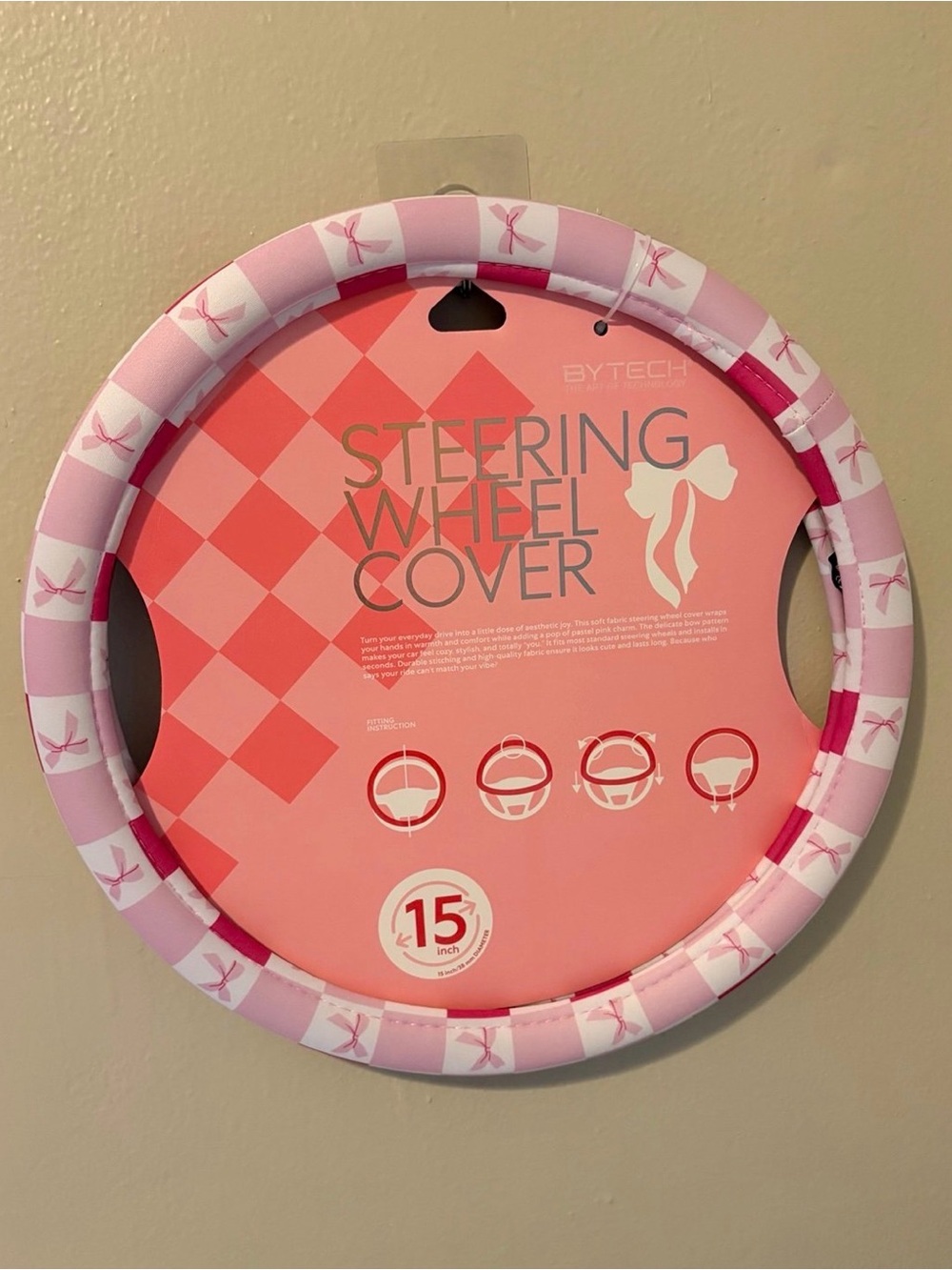 Bytech Pink Bow Steering Wheel Cover